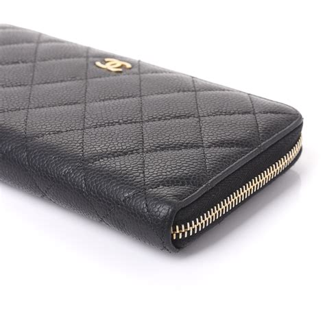 classic long flap wallet chanel|Chanel caviar zip around wallet.